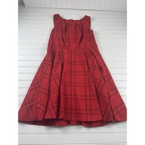 ELLE women dress size 12 Holiday Festive Red & Black